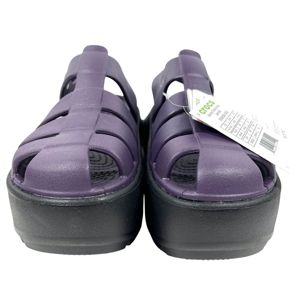 Crocs Stomp Fisherman Platform Sandals Women's 9 Purple Goth Emo Grunge Y2K NEW! - Picture 6 of 10
